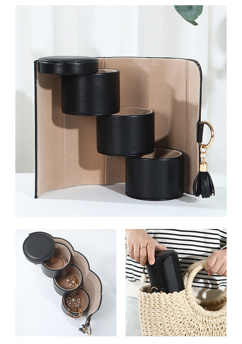 Leder Reise Schmuck Organizer Roll Etui Aufbewahrung