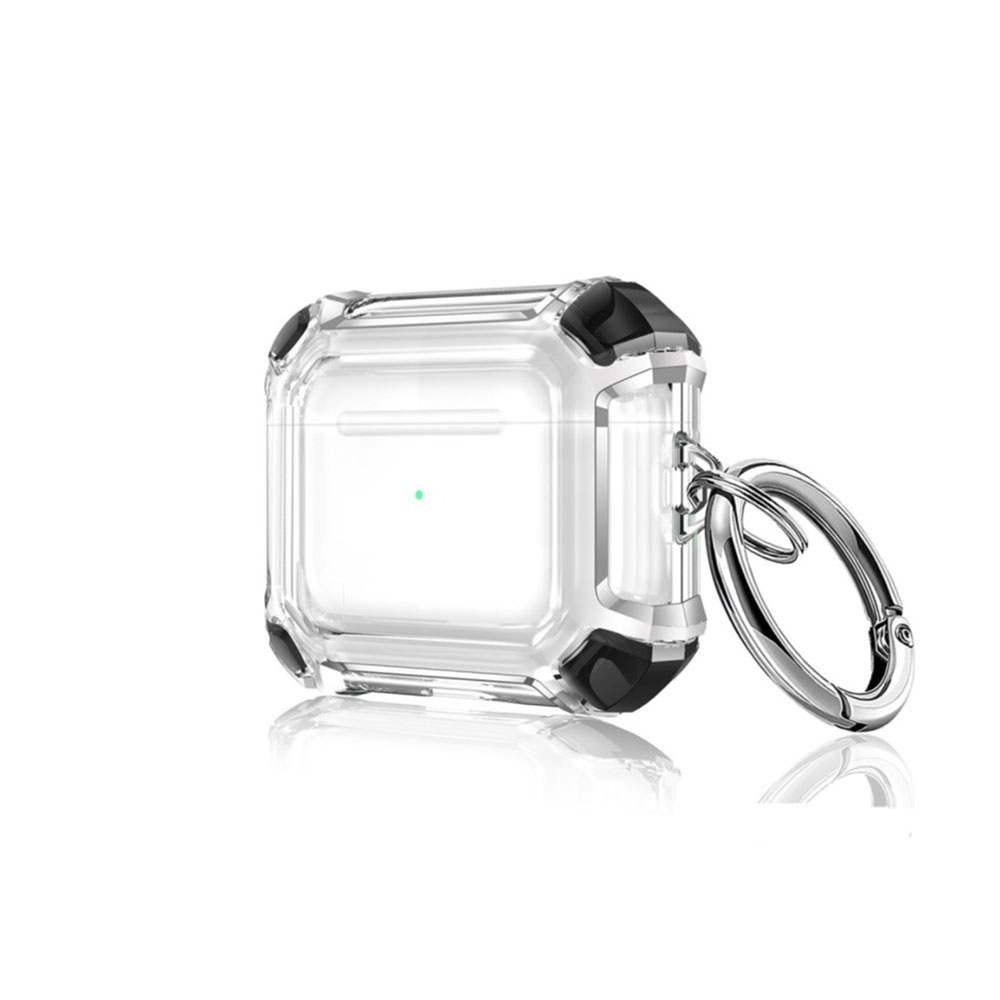 Image of AirPods (3. Generation) Gummi Schutzhülle Air Cushion Fallschutz + Karabinerhaken - Schwarz bei Apfelkiste.ch