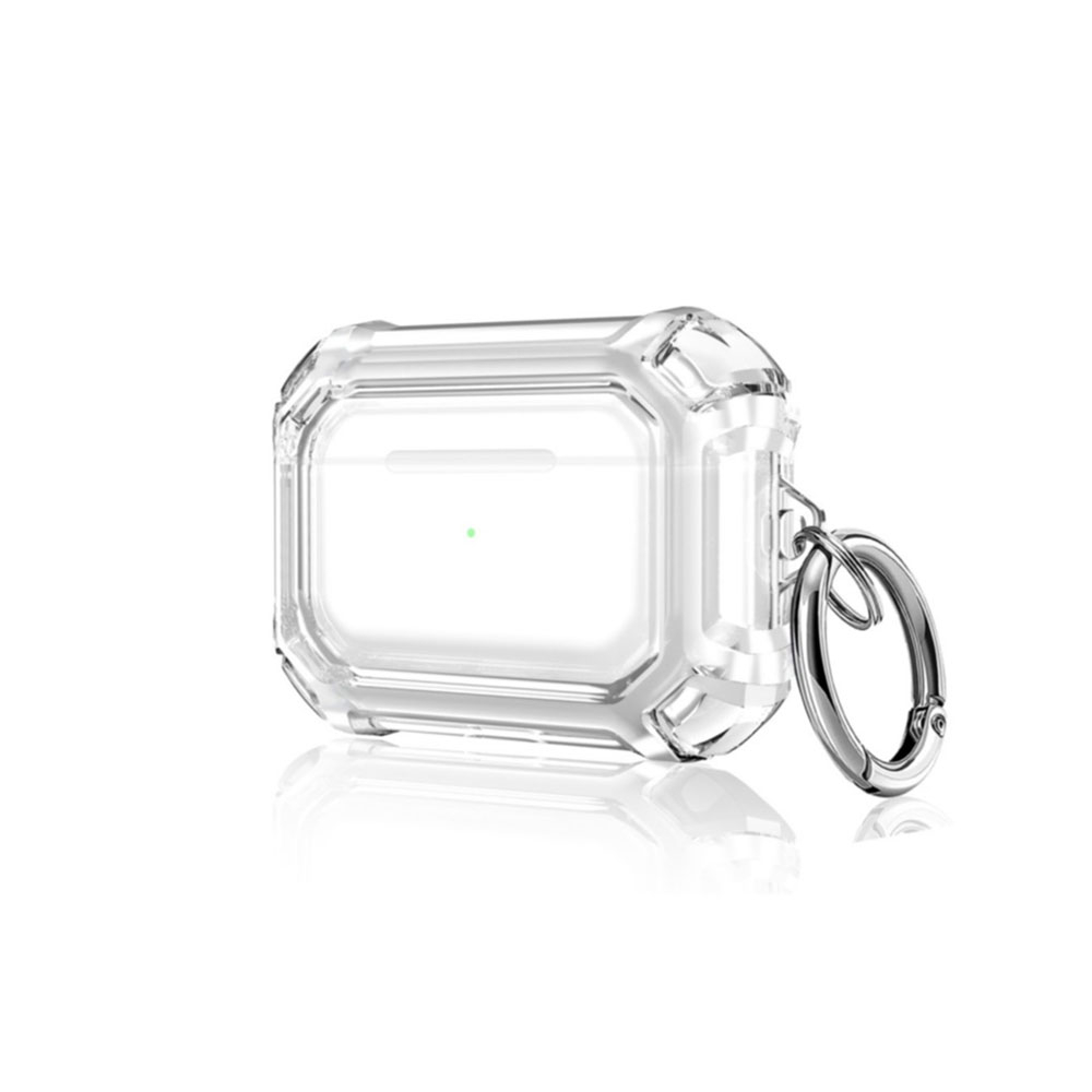 Image of AirPods (3. Generation) Gummi Schutzhülle Air Cushion Fallschutz + Karabinerhaken - Transparent bei Apfelkiste.ch