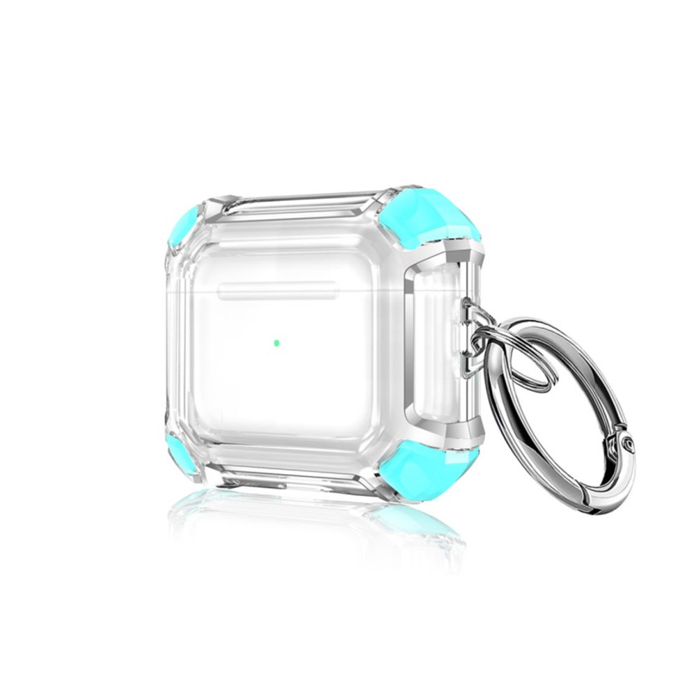 Image of AirPods (3. Generation) Gummi Schutzhülle Air Cushion Fallschutz + Karabinerhaken - Türkis bei Apfelkiste.ch