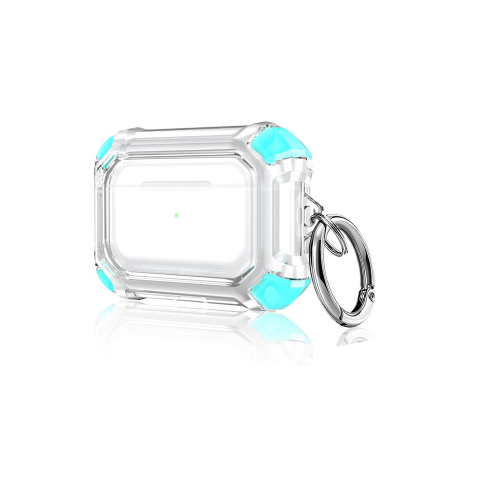 Image of AirPods Pro Gummi Schutzhülle Air Cushion Fallschutz + Karabinerhaken - Türkis bei Apfelkiste.ch