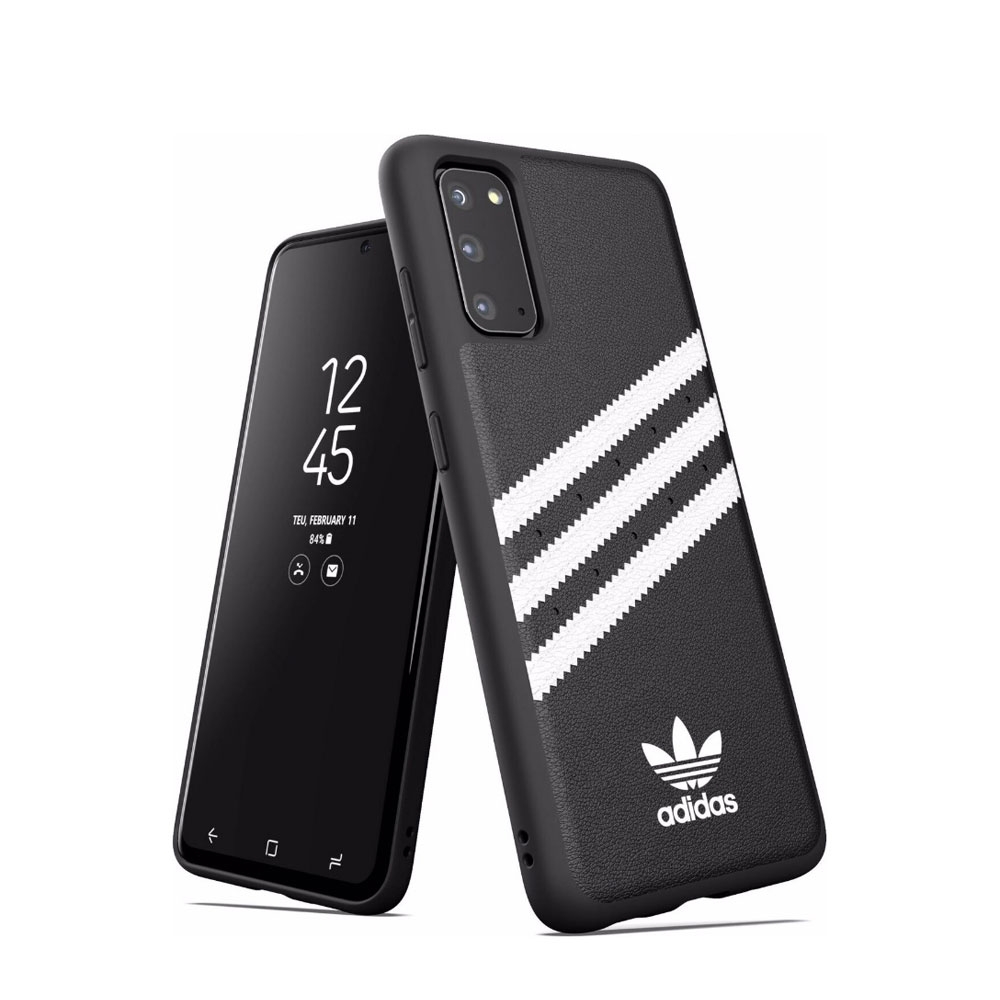 Image of adidas Originals - Samsung Galaxy S20 / S20 5G Moulded Snap Case PU Leder Hülle (38619) - Schwarz / Weiss bei Apfelkiste.ch