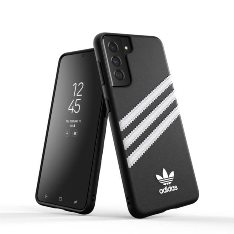 Image of adidas Originals - Samsung Galaxy S21 5G Moulded Case PU Leder Hülle (44758) - Schwarz / Weiss bei Apfelkiste.ch