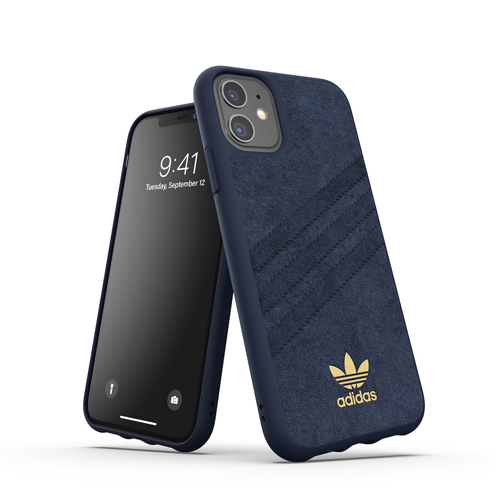 Image of adidas Originals - iPhone 11 Hülle Moulded Ultrasuede (36380) - Blau bei Apfelkiste.ch