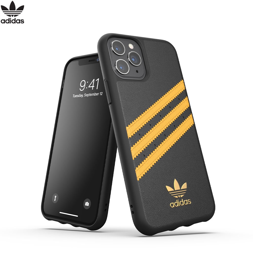 iPhone 11 Pro Moulded Snap Case PU Leder Hülle (37609) - Schwarz / Gelb