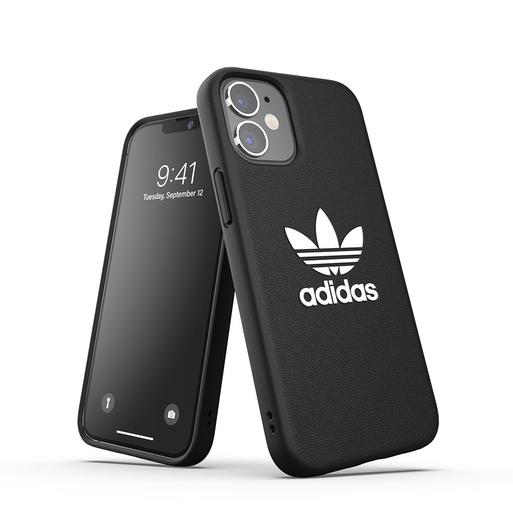 Image of adidas Originals - iPhone 12 Mini Moulded Case Basic Leder Hülle - Schwarz bei Apfelkiste.ch