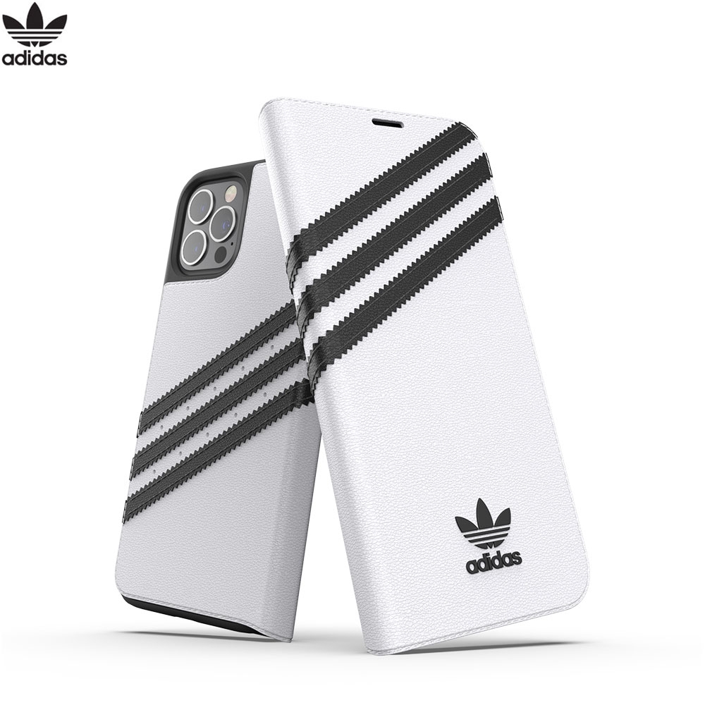 iPhone 12 / iPhone 12 Pro Booklet Case Leder Etui Tasche - Weiss / Schwarz