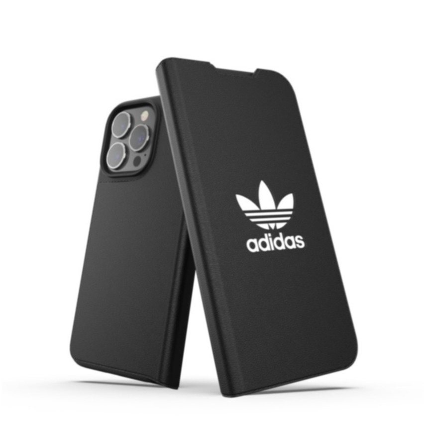Image of adidas Originals - iPhone 13 Pro Max Booklet Case Leder Etui Tasche (47127) - Schwarz bei Apfelkiste.ch
