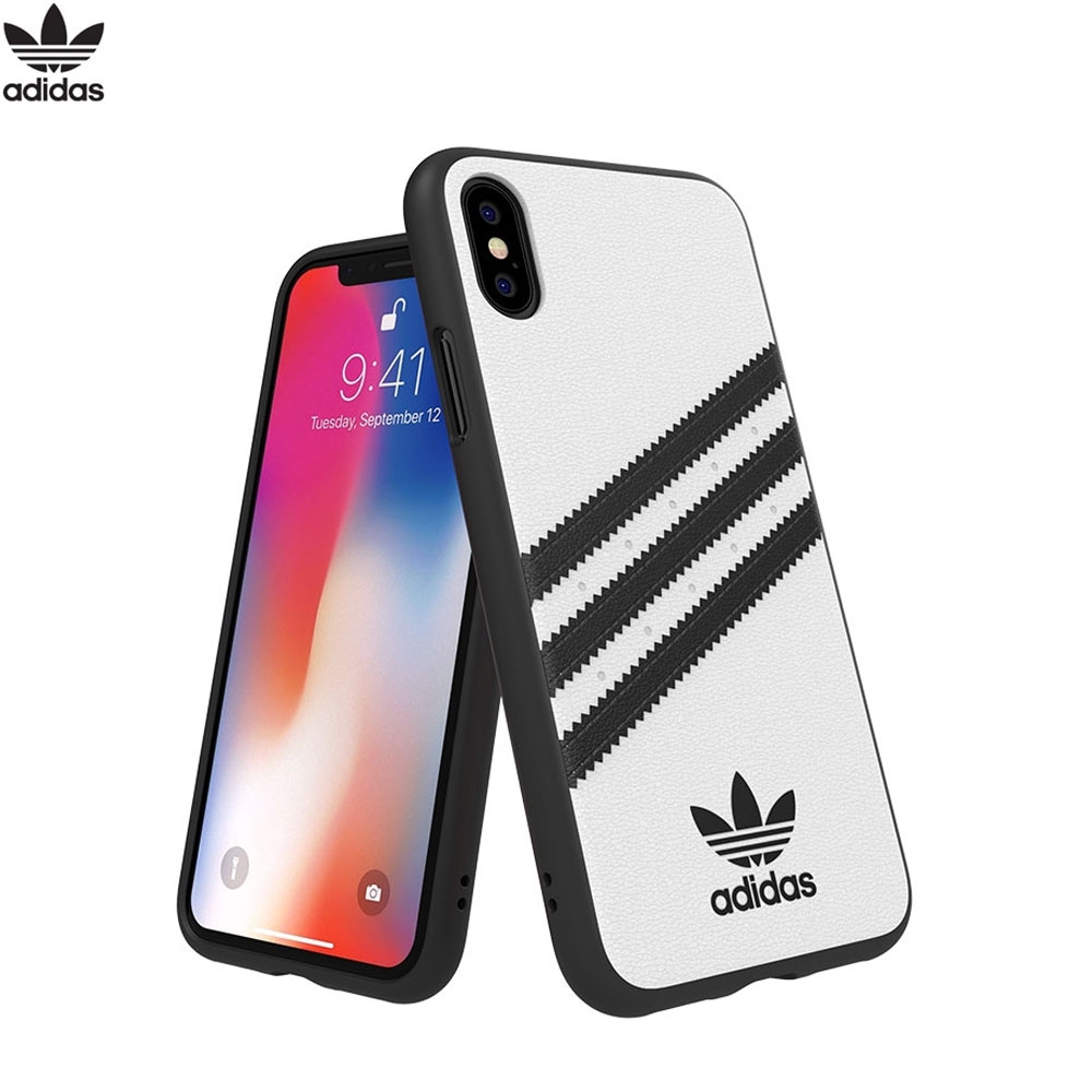 iPhone Xs / X Moulded Hardcase Leder Hülle (31600) - Weiss / Schwarz