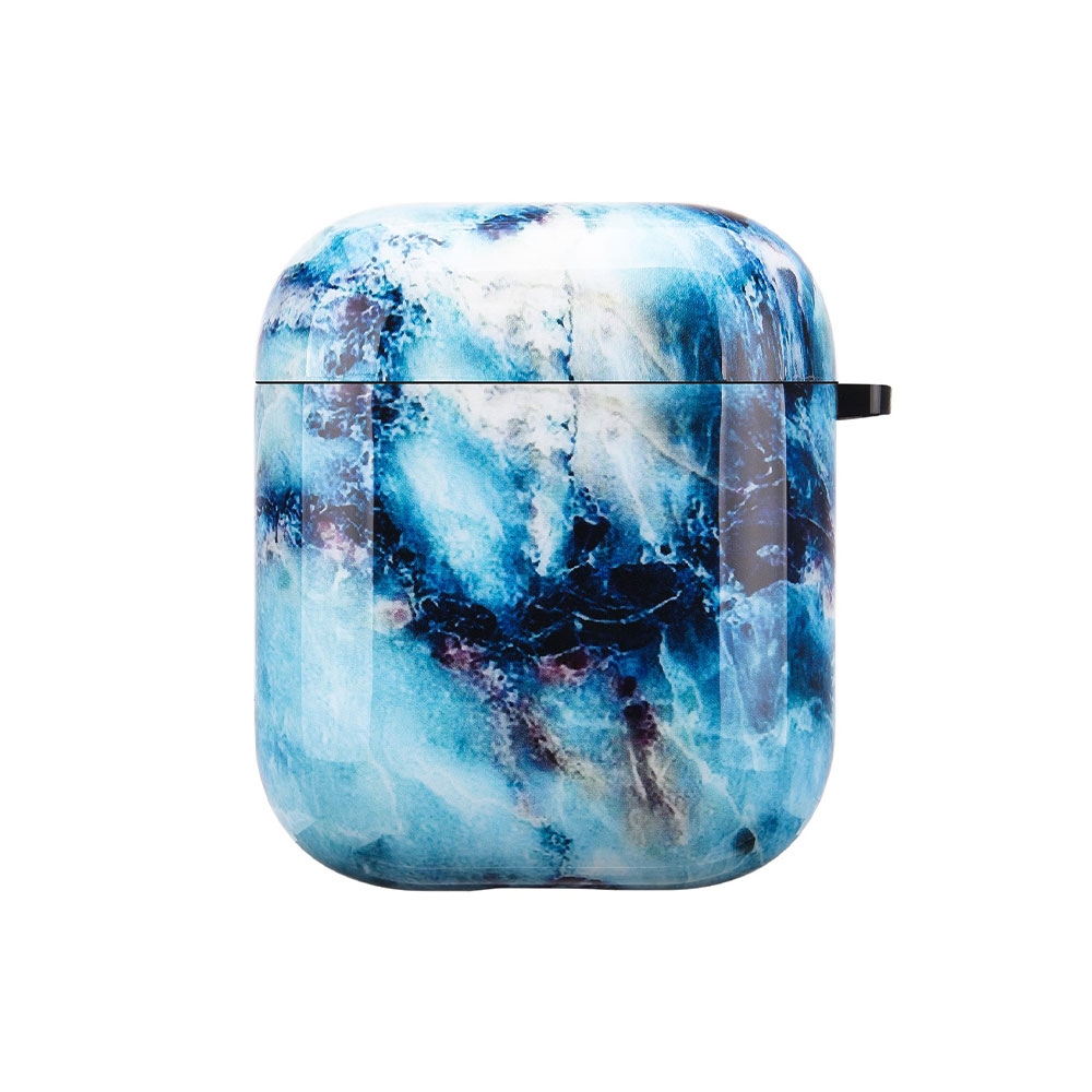 Image of AirPods (1. & 2. Generation) Hardcase Schutzhülle Abdeckung Marble Marmor - Blau bei Apfelkiste.ch