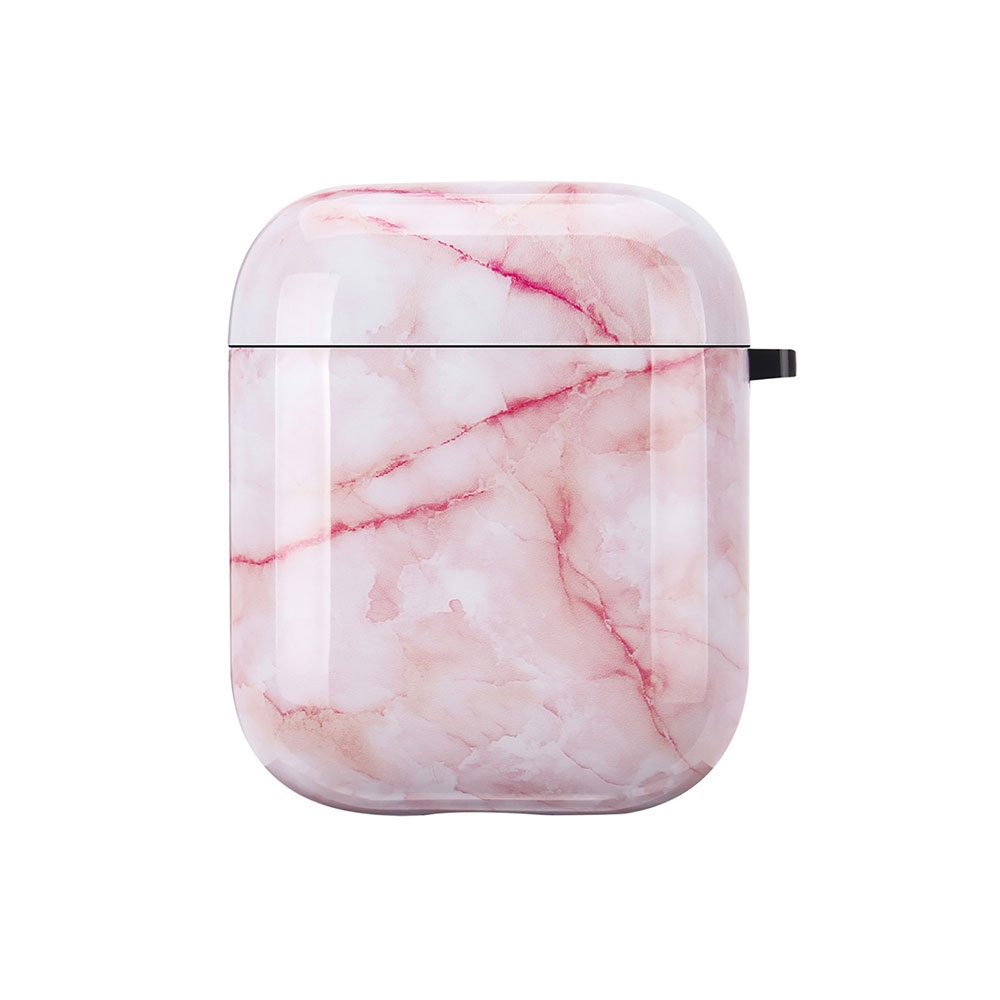 Image of AirPods (1. & 2. Generation) Hardcase Schutzhülle Abdeckung Marble Marmor - Rosa bei Apfelkiste.ch