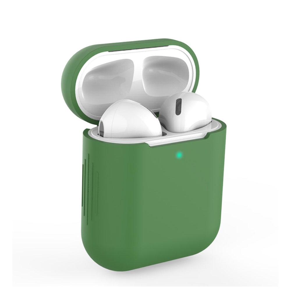 Image of AirPods (1. & 2. Generation) Silikon Case Schutzhülle Abdeckung - Grün (Matt) bei Apfelkiste.ch