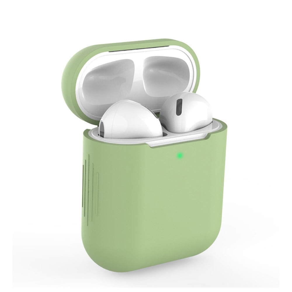 Image of AirPods (1. & 2. Generation) Silikon Case Schutzhülle Abdeckung - Hellgrün (Matt) bei Apfelkiste.ch