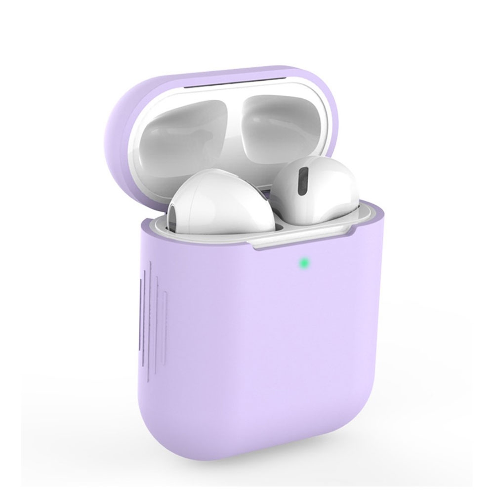 Image of AirPods (1. & 2. Generation) Silikon Case Schutzhülle Abdeckung - Lila (Matt) bei Apfelkiste.ch