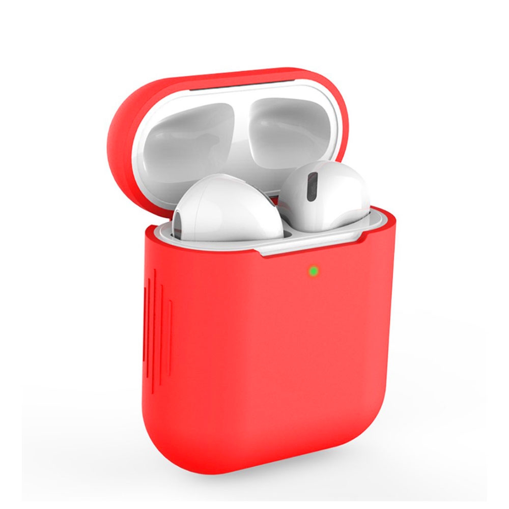 Image of AirPods (1. & 2. Generation) Silikon Case Schutzhülle Abdeckung - Rot (Matt) bei Apfelkiste.ch
