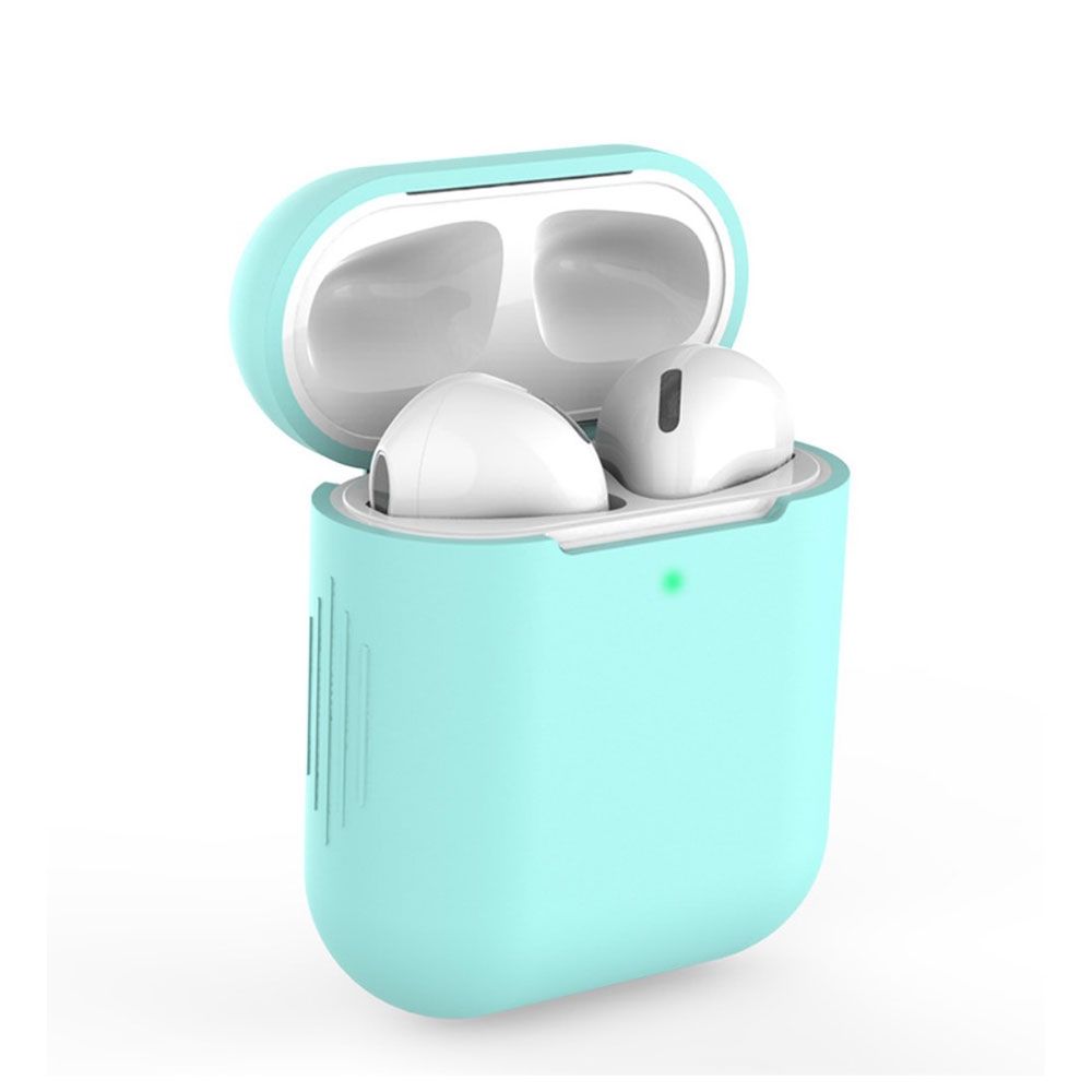 Image of AirPods (1. & 2. Generation) Silikon Case Schutzhülle Abdeckung - Türkis (Matt) bei Apfelkiste.ch