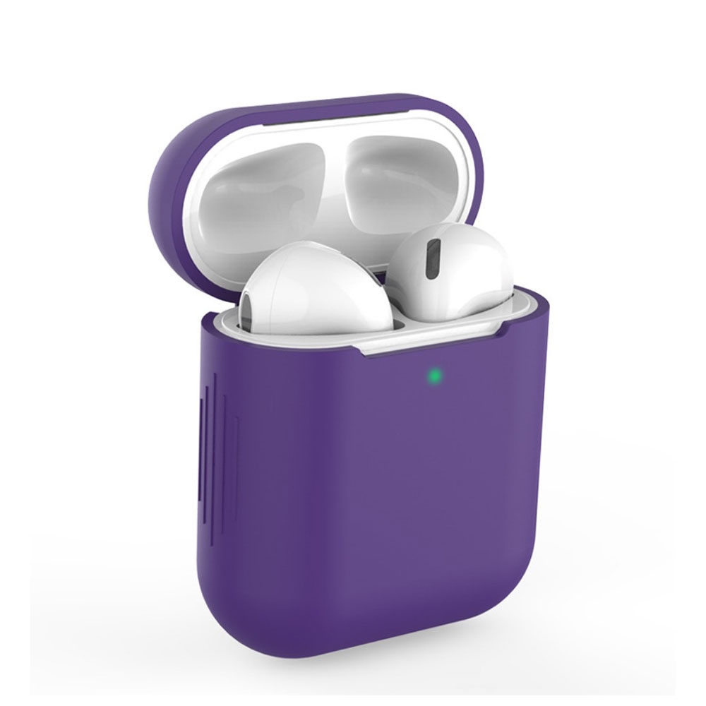 Image of AirPods (1. & 2. Generation) Silikon Case Schutzhülle Abdeckung - Violett (Matt) bei Apfelkiste.ch