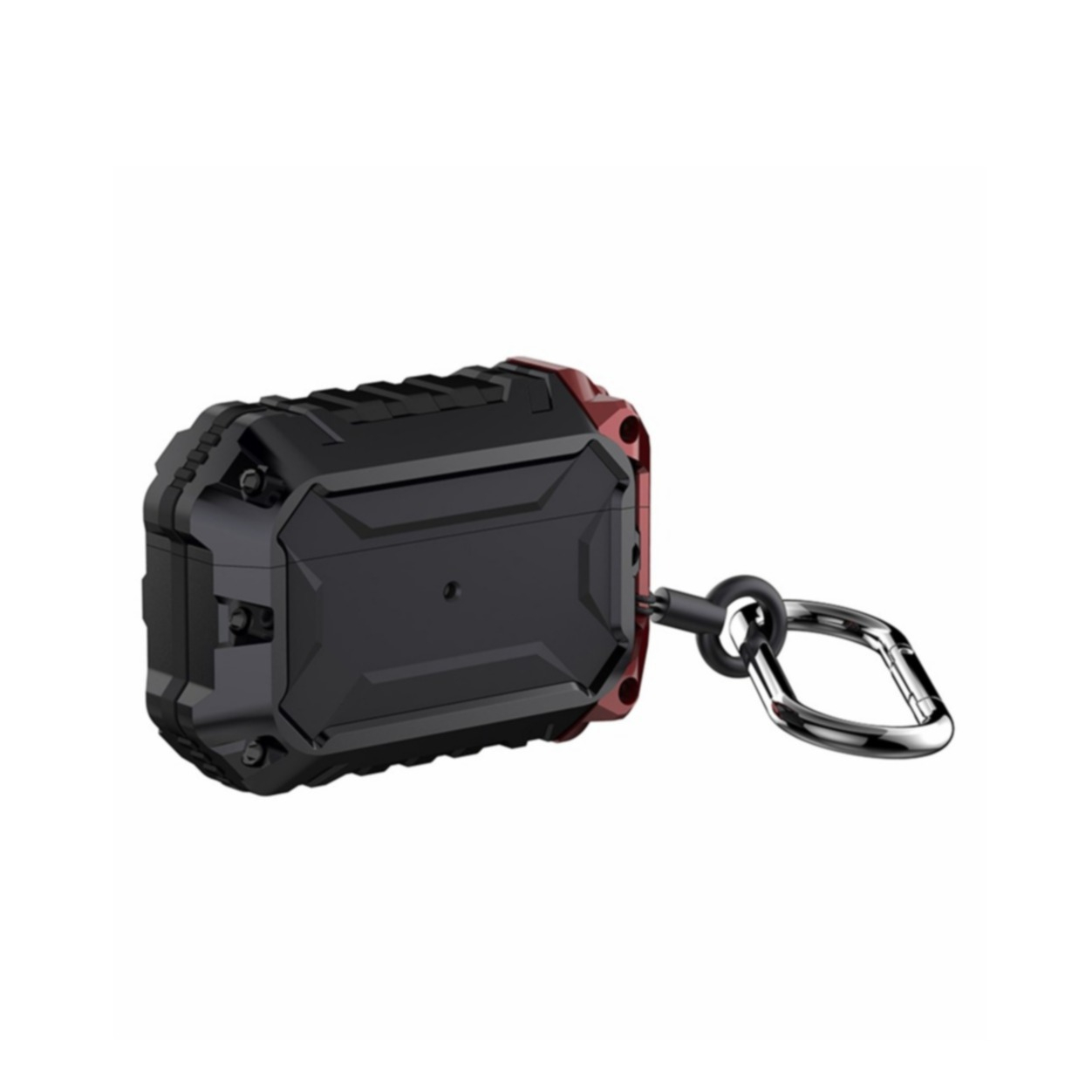 Image of AirPods Pro Hybrid Hardcase Schutzhülle mit Karabinerhaken - Schwarz / Rot bei Apfelkiste.ch