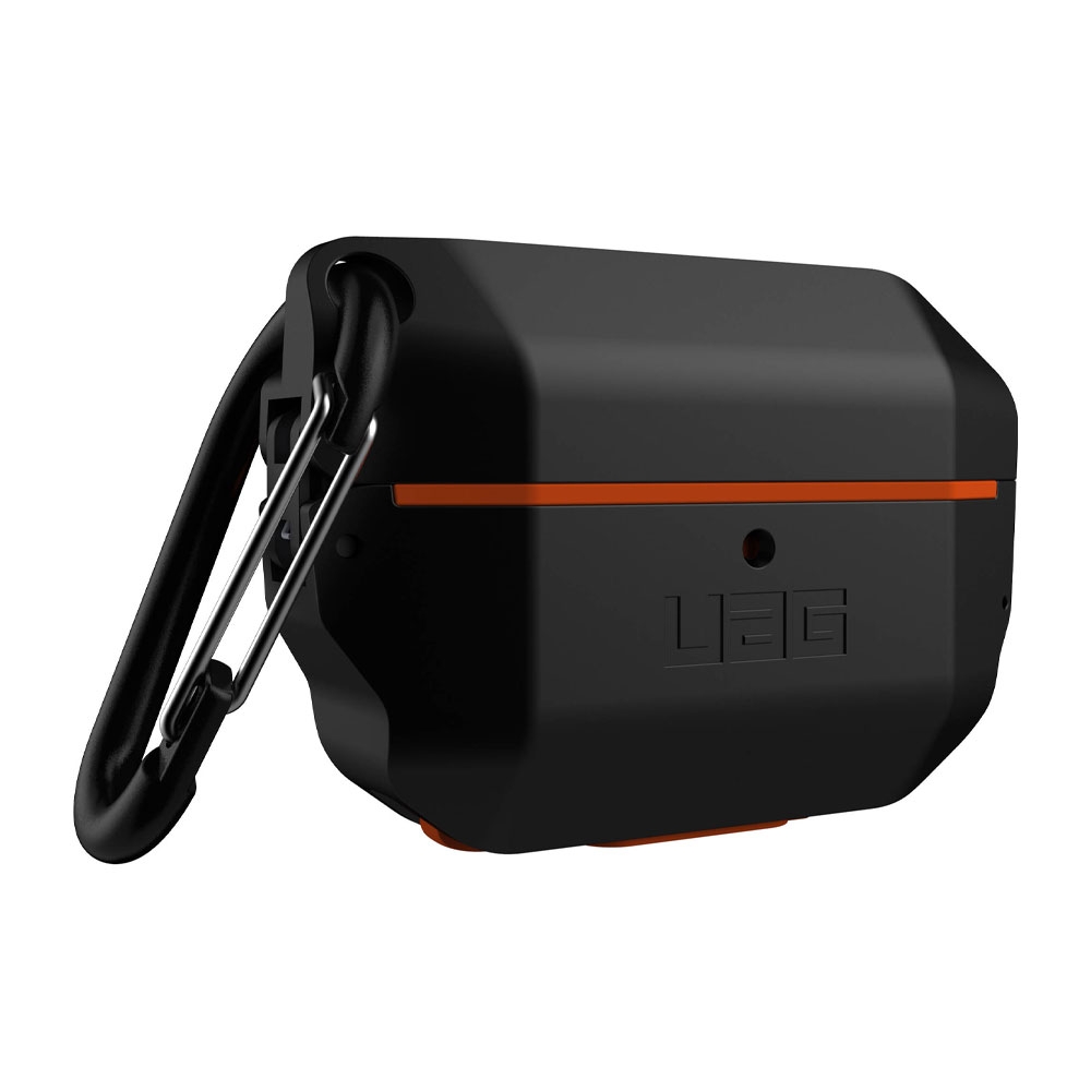 Image of UAG Urban Armor Gear - AirPods Pro Hardcase Schutzhülle mit Karabinerhaken IP65 (10225F114097) - Schwarz / Orange bei Apfelkiste.ch