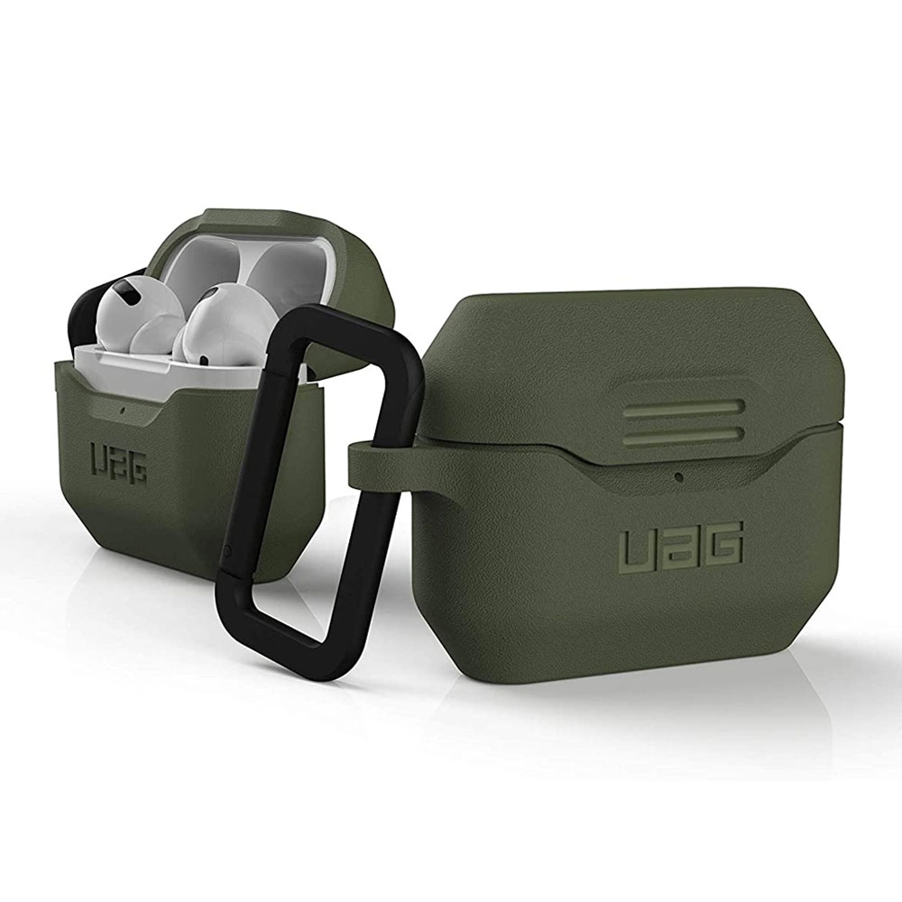 Image of UAG Urban Armor Gear - AirPods Pro Silikon Case V2 Schutzhülle mit Karabinerhaken (10245K117272) - Olive Drab bei Apfelkiste.ch