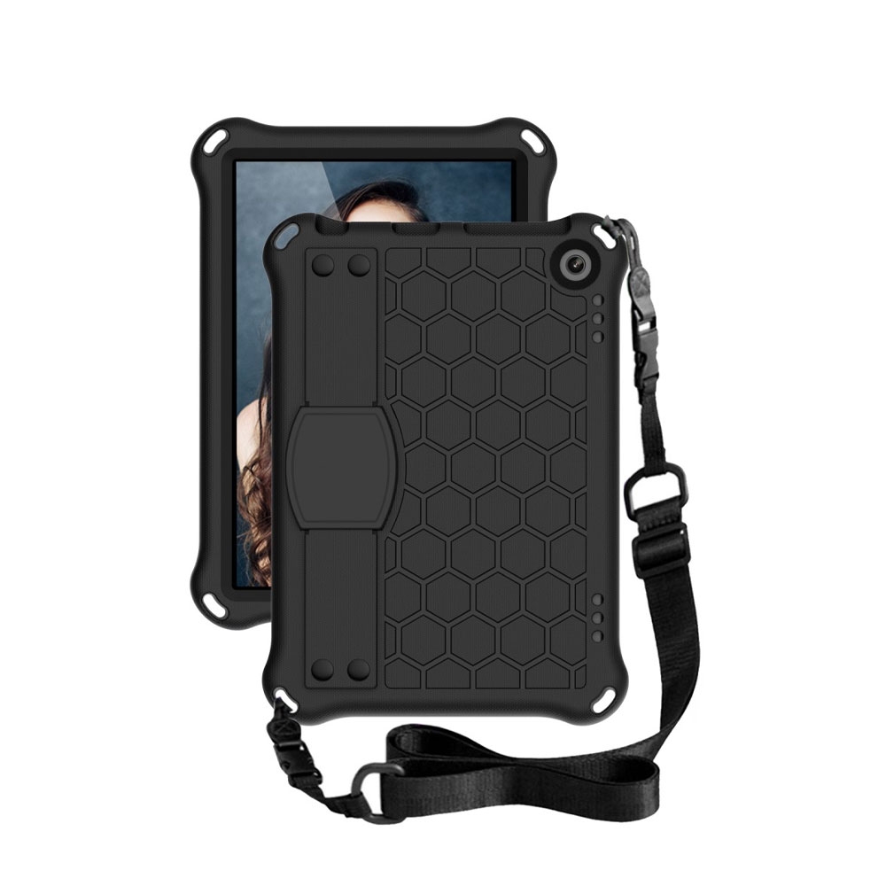 Image of Amazon Fire HD 8 / HD 8 Plus (2020) Hybrid Outdoor Case Hülle Handschlaufe + Schultergurt - Schwarz bei Apfelkiste.ch