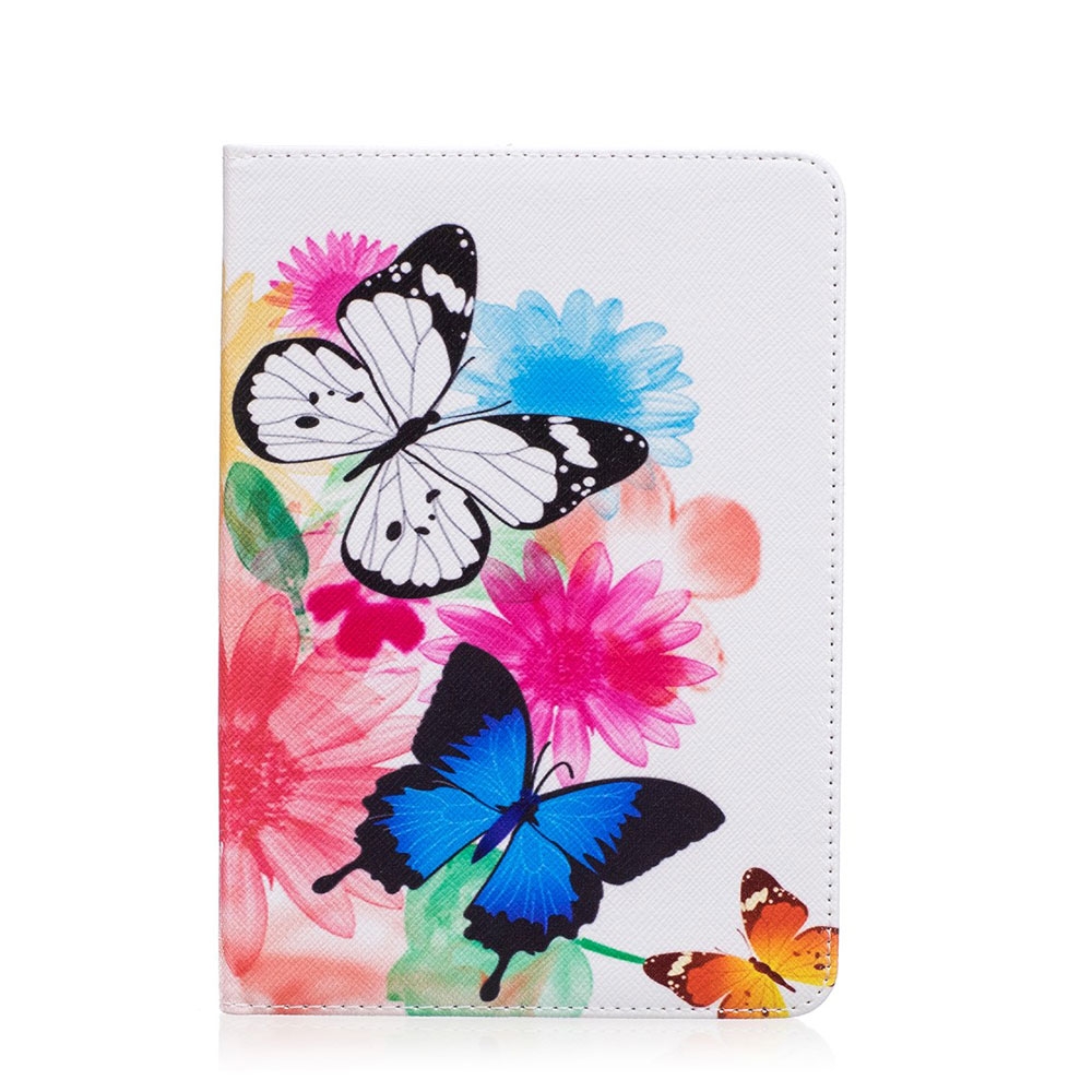 Image of Amazon Kindle Paperwhite 1 / 2 / 3 Leder Schutzhülle - Blumen & Schmetterlinge bei Apfelkiste.ch