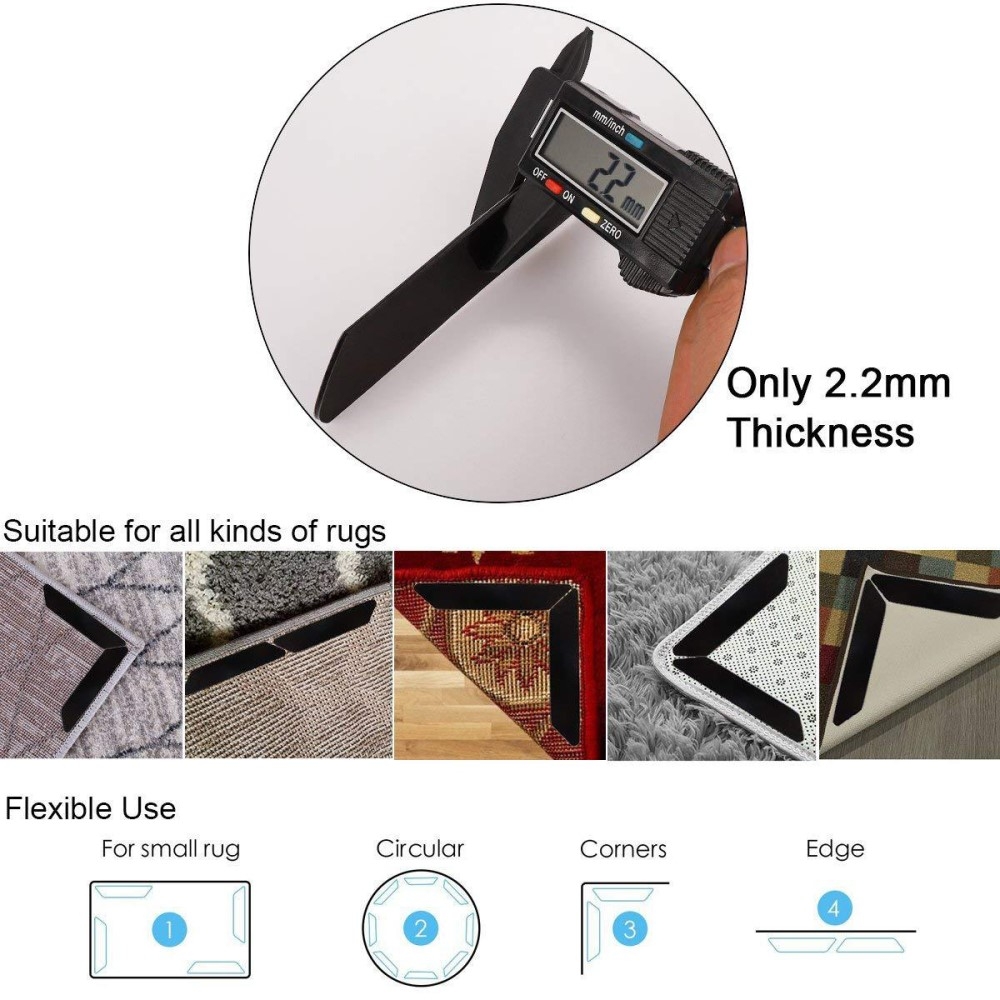 8er Pack Anti-Rutsch Silikon Pad Fussmatte/Teppich