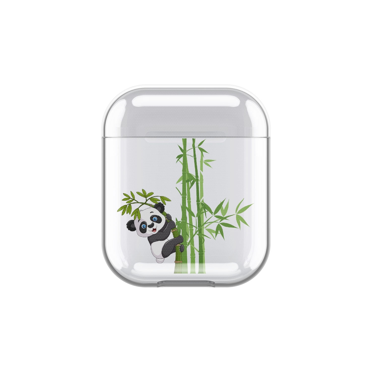 Image of Apfelkiste - AirPods (1. & 2. Generation) Gummi Schutzhülle Bambus Pandabär - Transparent bei Apfelkiste.ch