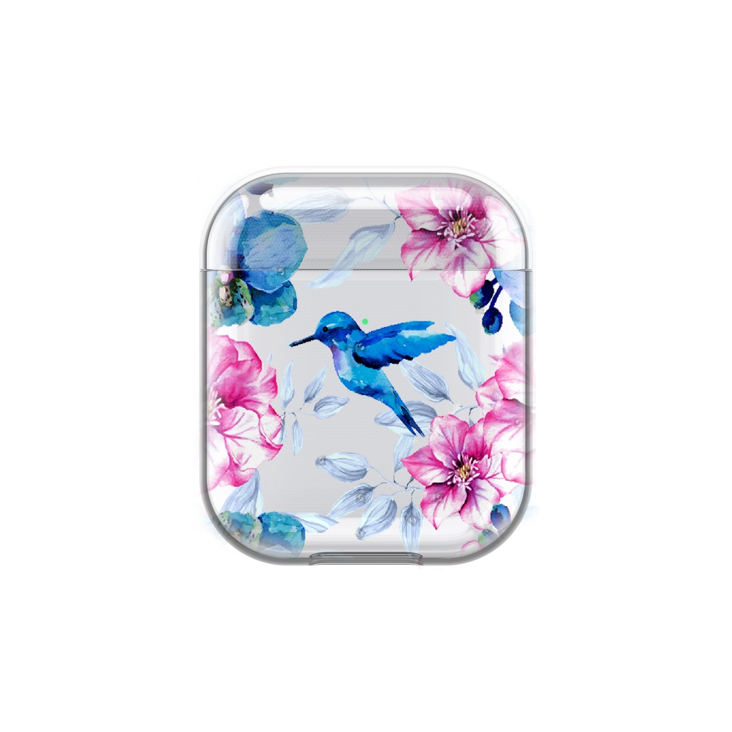 Image of Apfelkiste - AirPods (1. & 2. Generation) Gummi Schutzhülle Blauer Vogel - Transparent bei Apfelkiste.ch