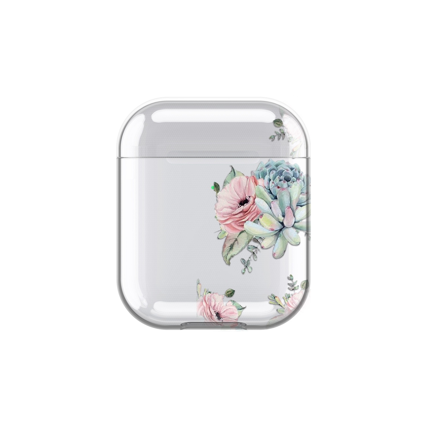 Image of Apfelkiste - AirPods (1. & 2. Generation) Gummi Schutzhülle Blumen - Transparent bei Apfelkiste.ch