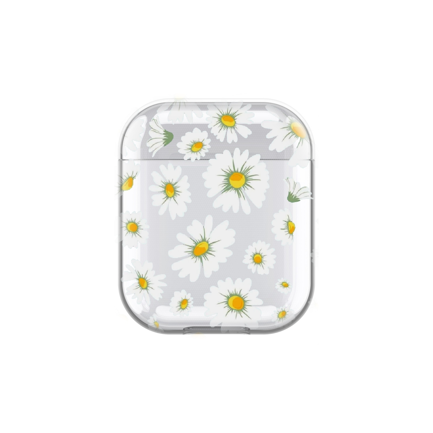 Image of Apfelkiste - AirPods (1. & 2. Generation) Gummi Schutzhülle Daisy Flower - Transparent bei Apfelkiste.ch