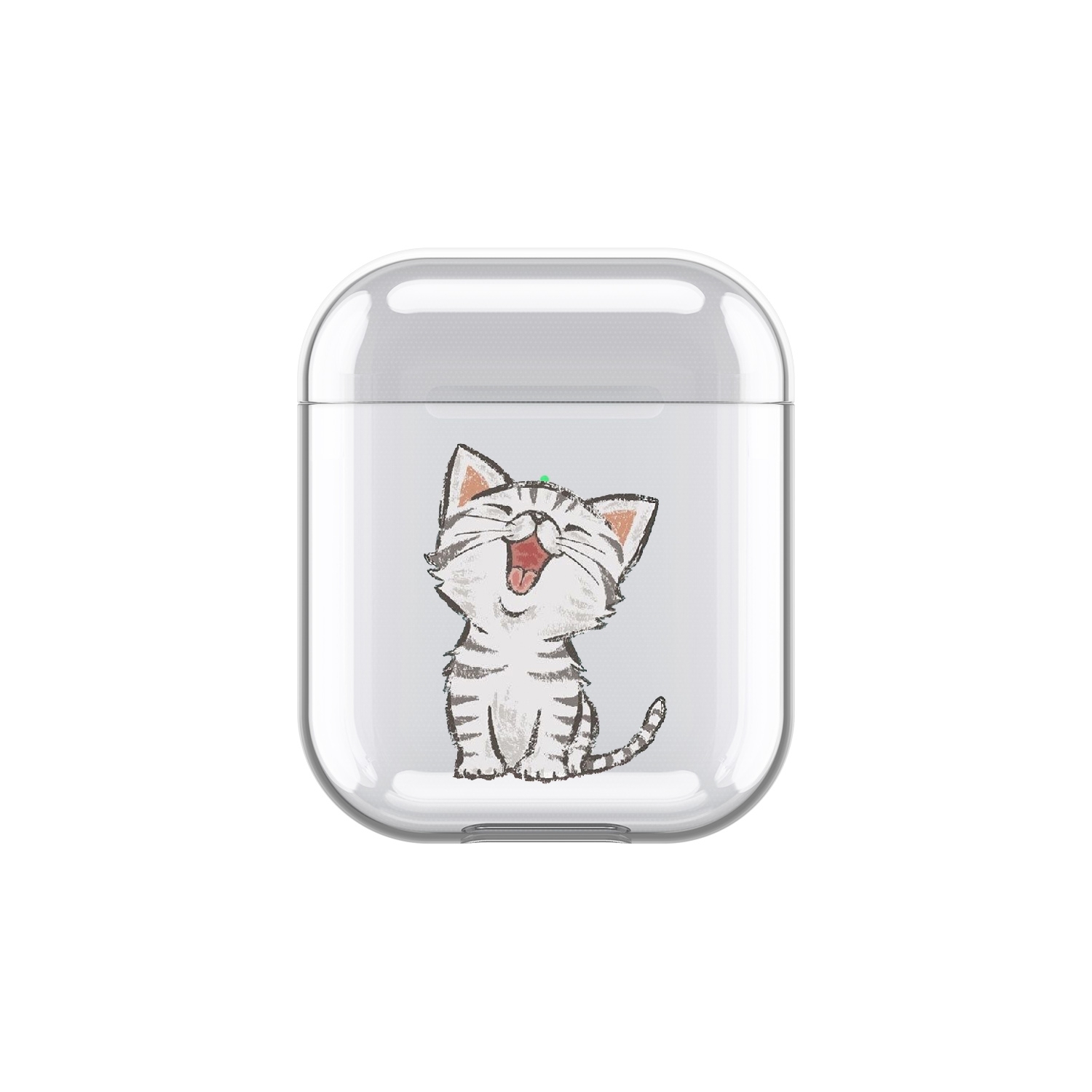 Image of Apfelkiste - AirPods (1. & 2. Generation) Gummi Schutzhülle Katze - Transparent bei Apfelkiste.ch
