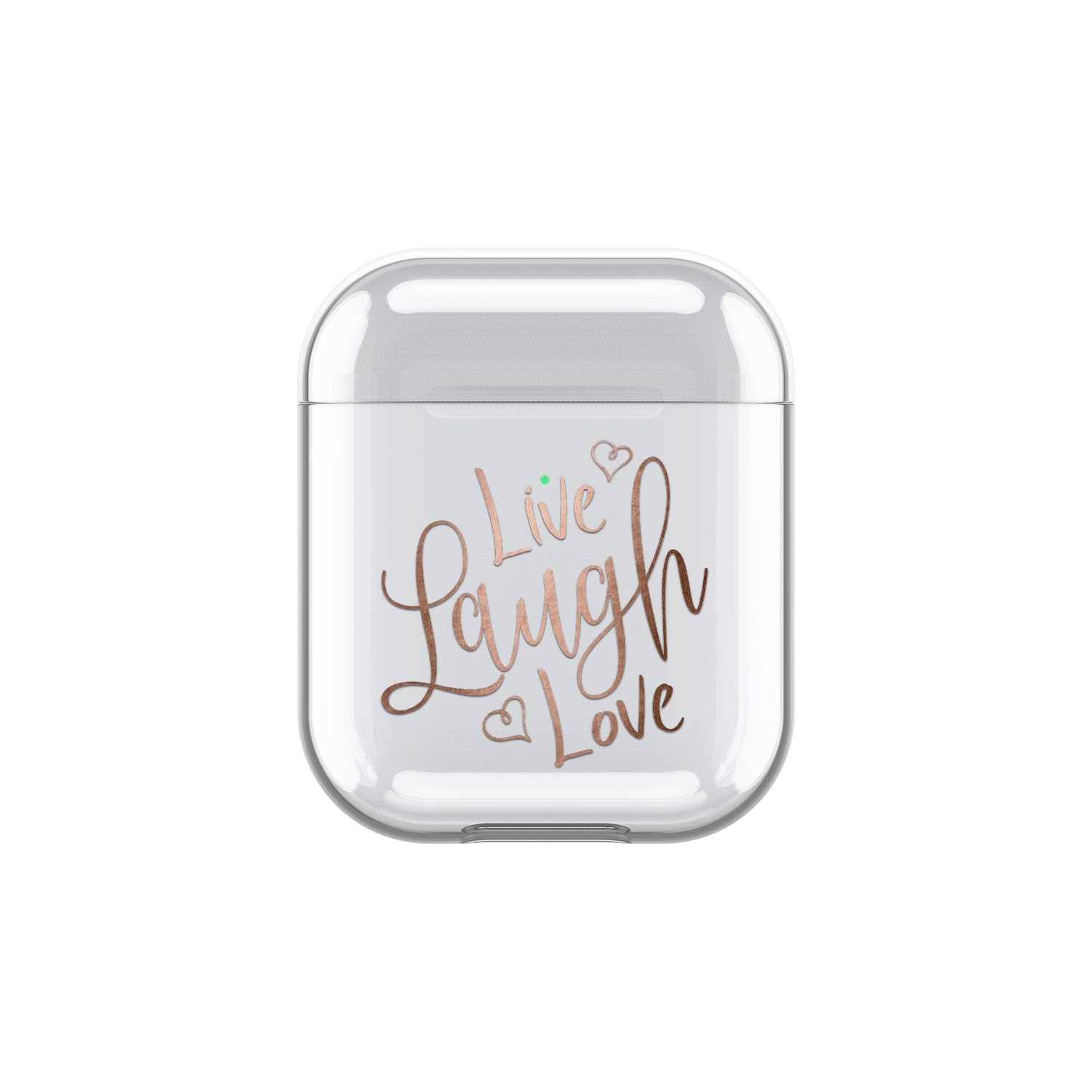 Image of Apfelkiste - AirPods (1. & 2. Generation) Gummi Schutzhülle Live Laugh Love - Transparent bei Apfelkiste.ch