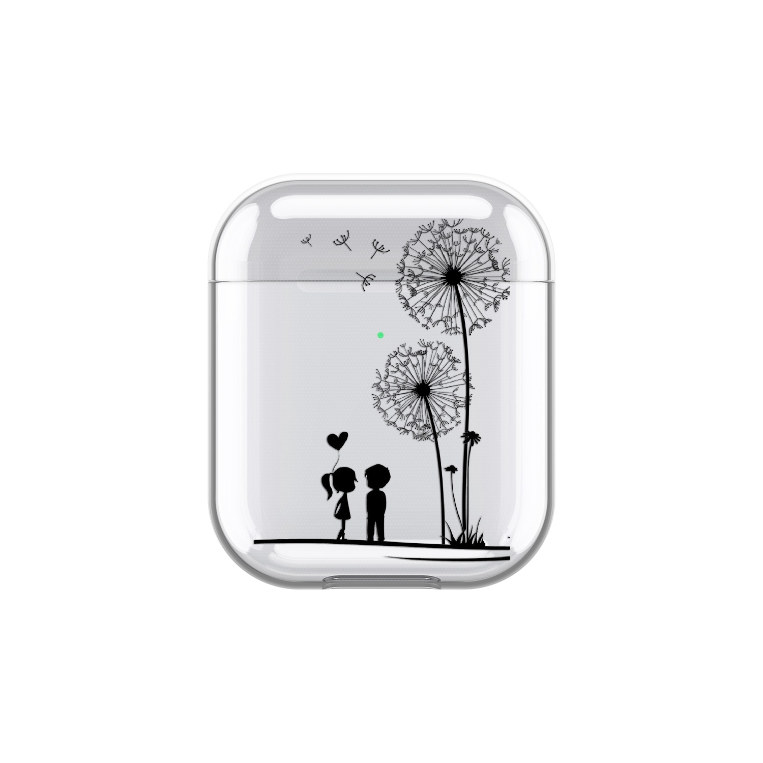 Image of Apfelkiste - AirPods (1. & 2. Generation) Gummi Schutzhülle Love Pusteblume - Transparent bei Apfelkiste.ch