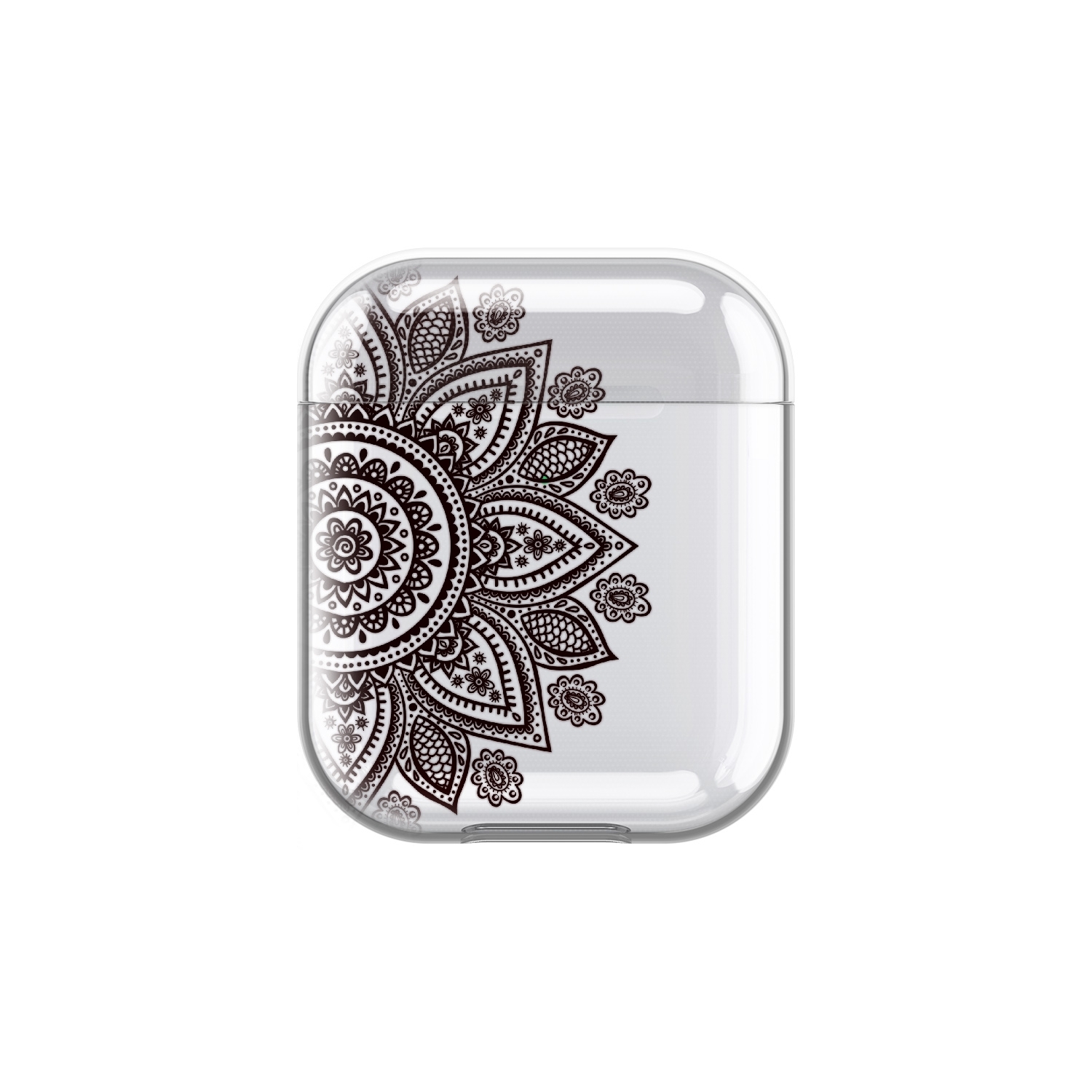 Image of Apfelkiste - AirPods (1. & 2. Generation) Gummi Schutzhülle Mandala Print - Transparent / Weiss bei Apfelkiste.ch
