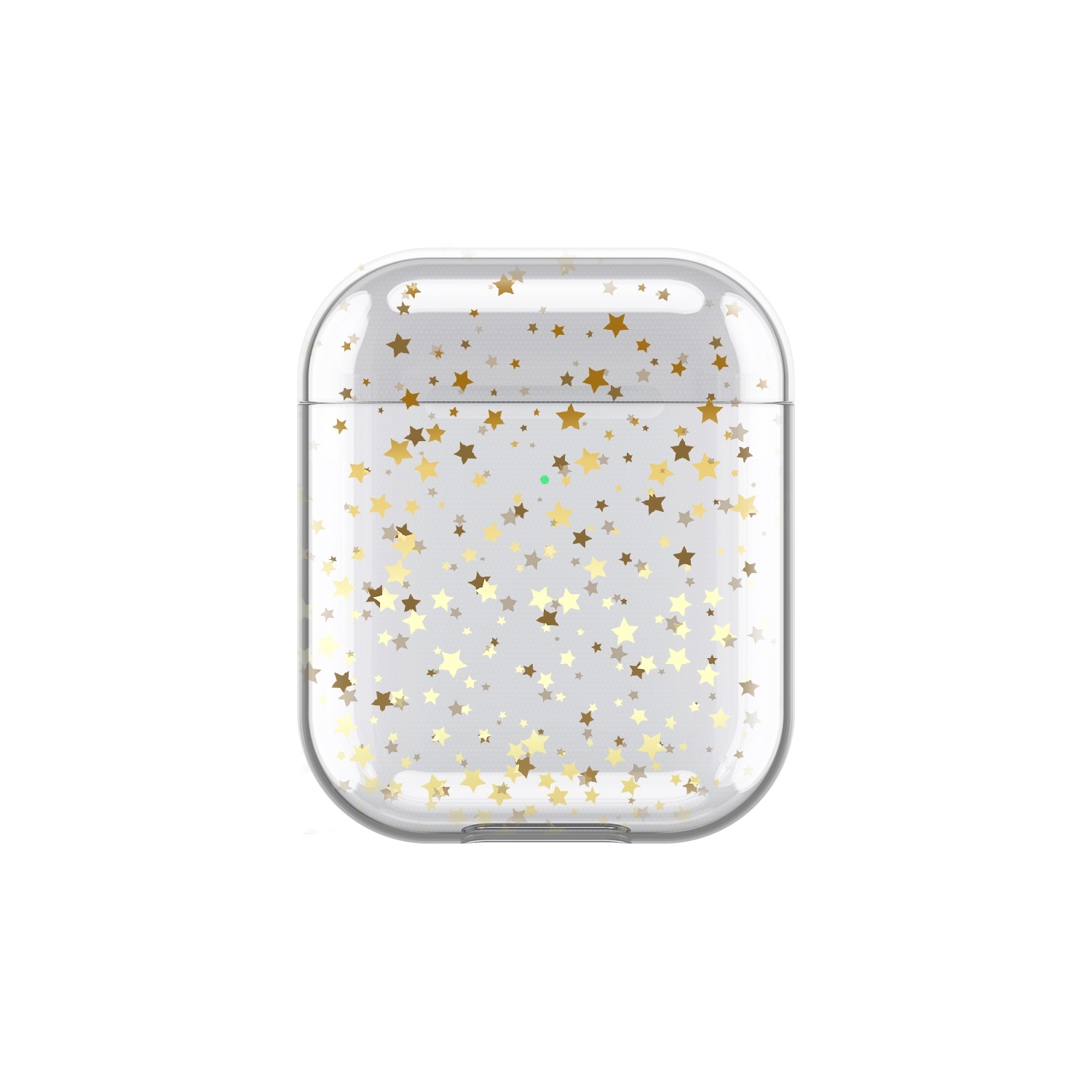 Image of Apfelkiste - AirPods (1. & 2. Generation) Gummi Schutzhülle Sterne - Transparent / Gold bei Apfelkiste.ch