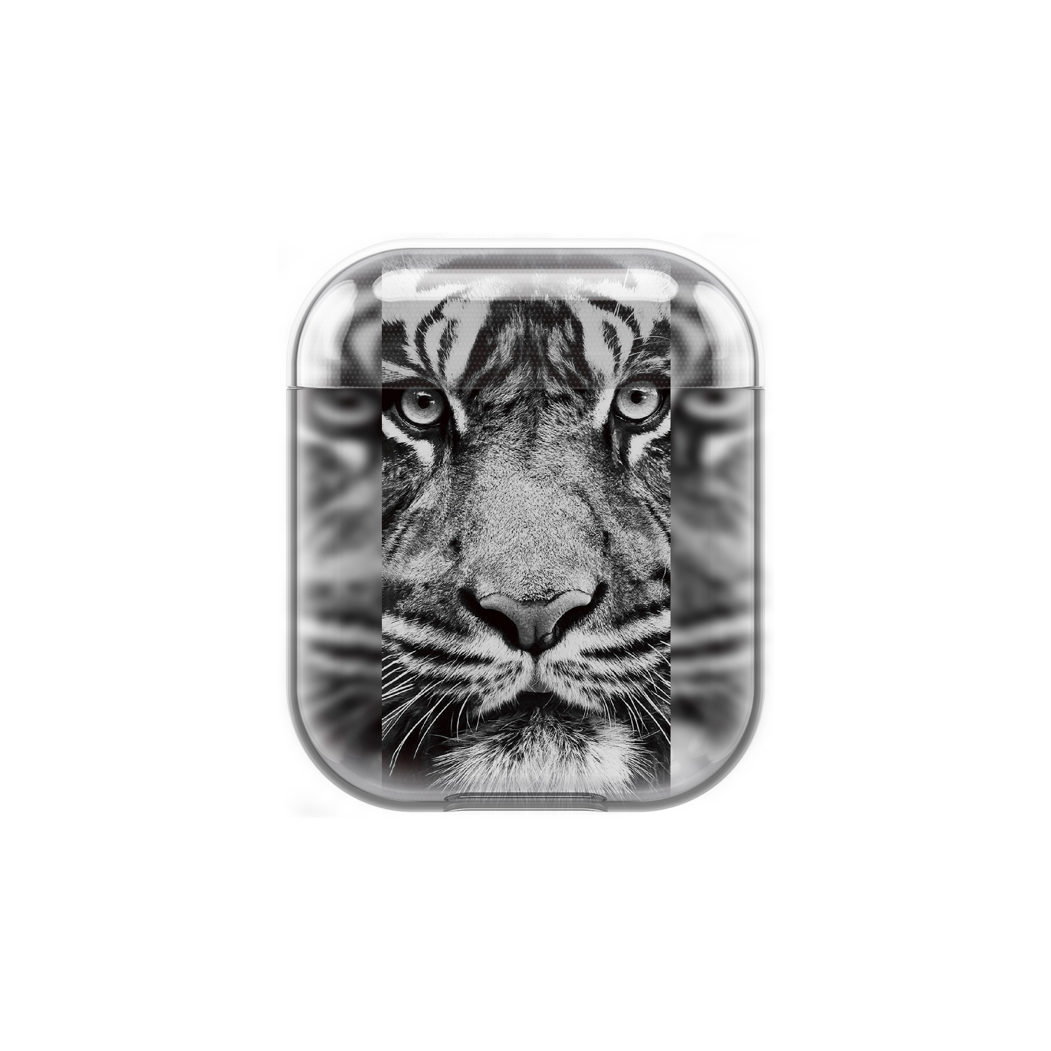Image of Apfelkiste - AirPods (1. & 2. Generation) Gummi Schutzhülle Weisser Tiger - Transparent bei Apfelkiste.ch