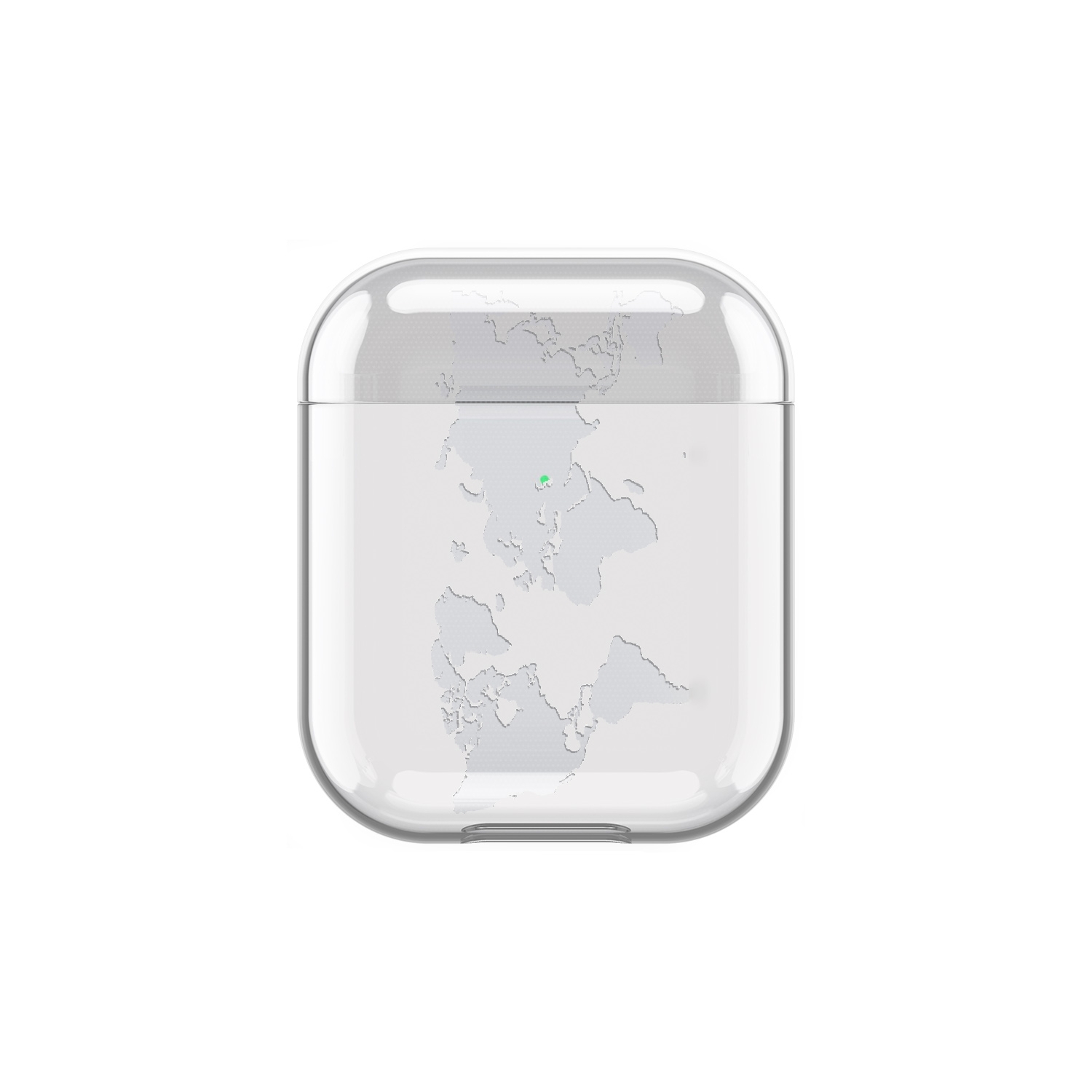Image of Apfelkiste - AirPods (1. & 2. Generation) Gummi Schutzhülle Weltkarte - Weiss bei Apfelkiste.ch