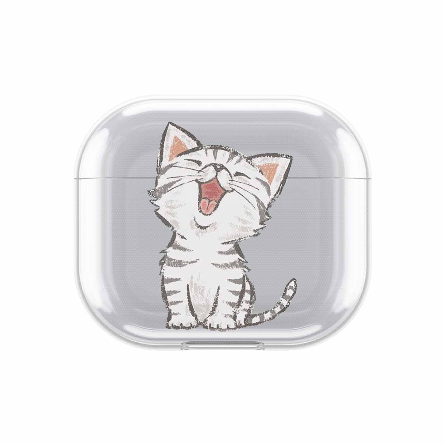 Image of Apfelkiste - AirPods (3. Generation) Gummi Schutzhülle Katze - Transparent bei Apfelkiste.ch