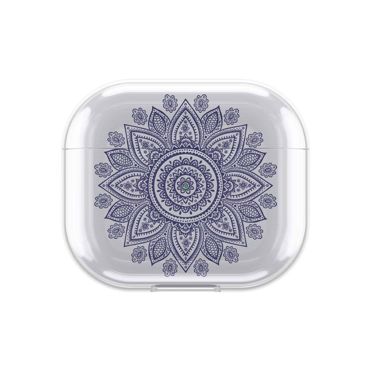 Image of Apfelkiste - AirPods (3. Generation) Gummi Schutzhülle Mandala Flower - Transparent / Blau bei Apfelkiste.ch