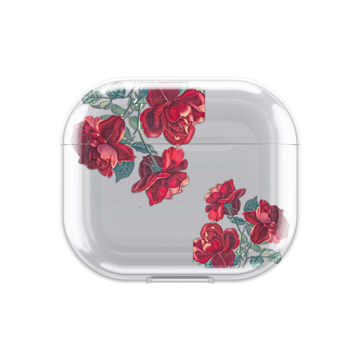 Image of Apfelkiste - AirPods (3. Generation) Gummi Schutzhülle Rote Rosen - Transparent bei Apfelkiste.ch