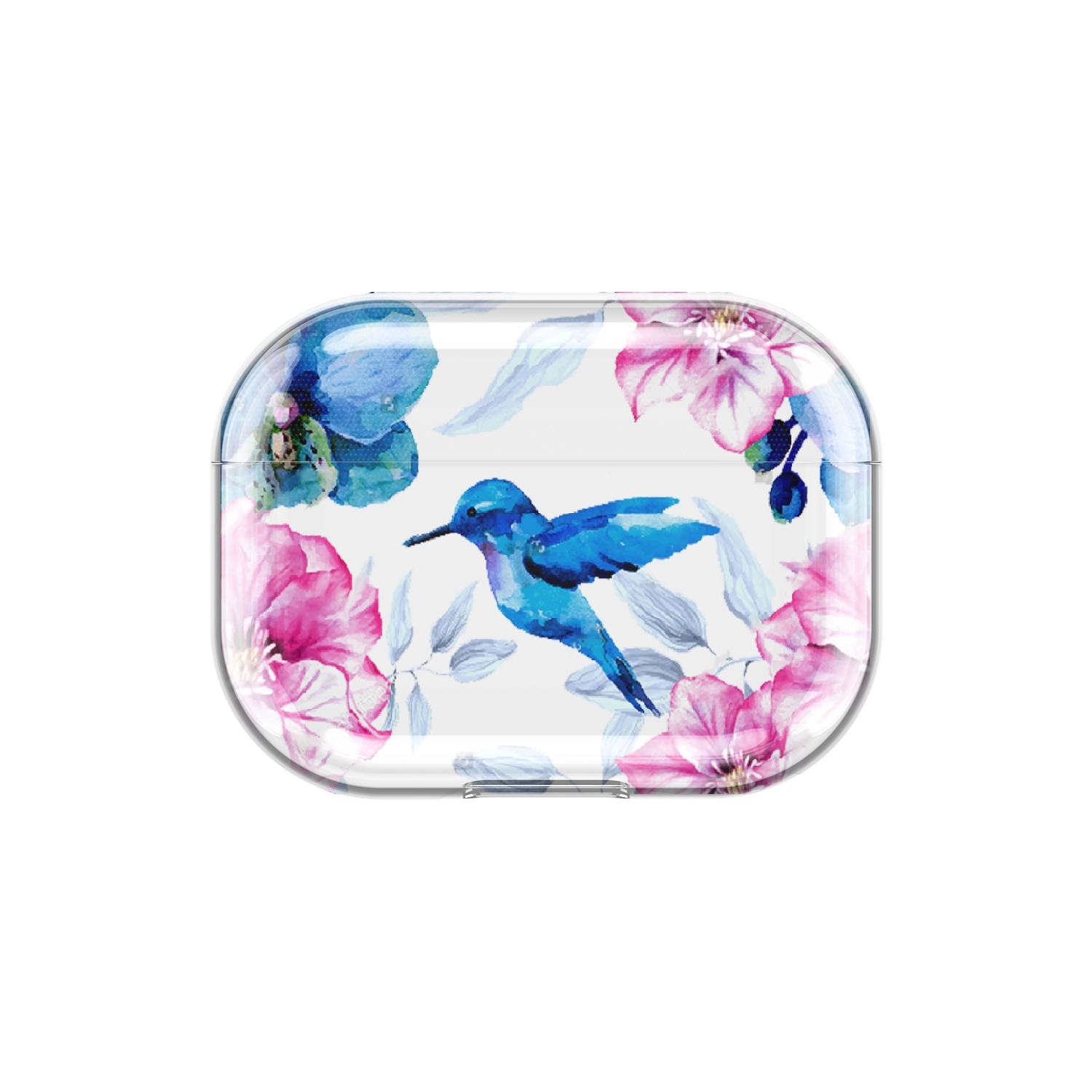 Image of Apfelkiste - AirPods Pro Gummi Schutzhülle Blauer Vogel - Transparent bei Apfelkiste.ch