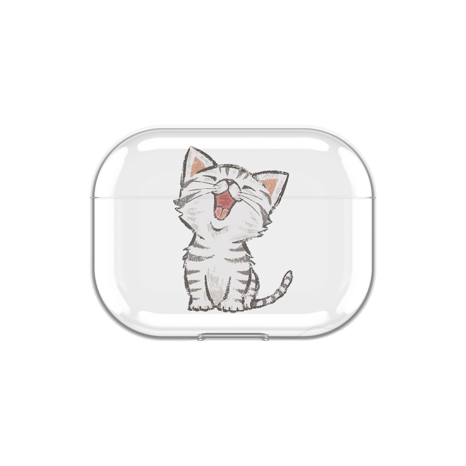 Image of Apfelkiste - AirPods Pro Gummi Schutzhülle Katze - Transparent bei Apfelkiste.ch