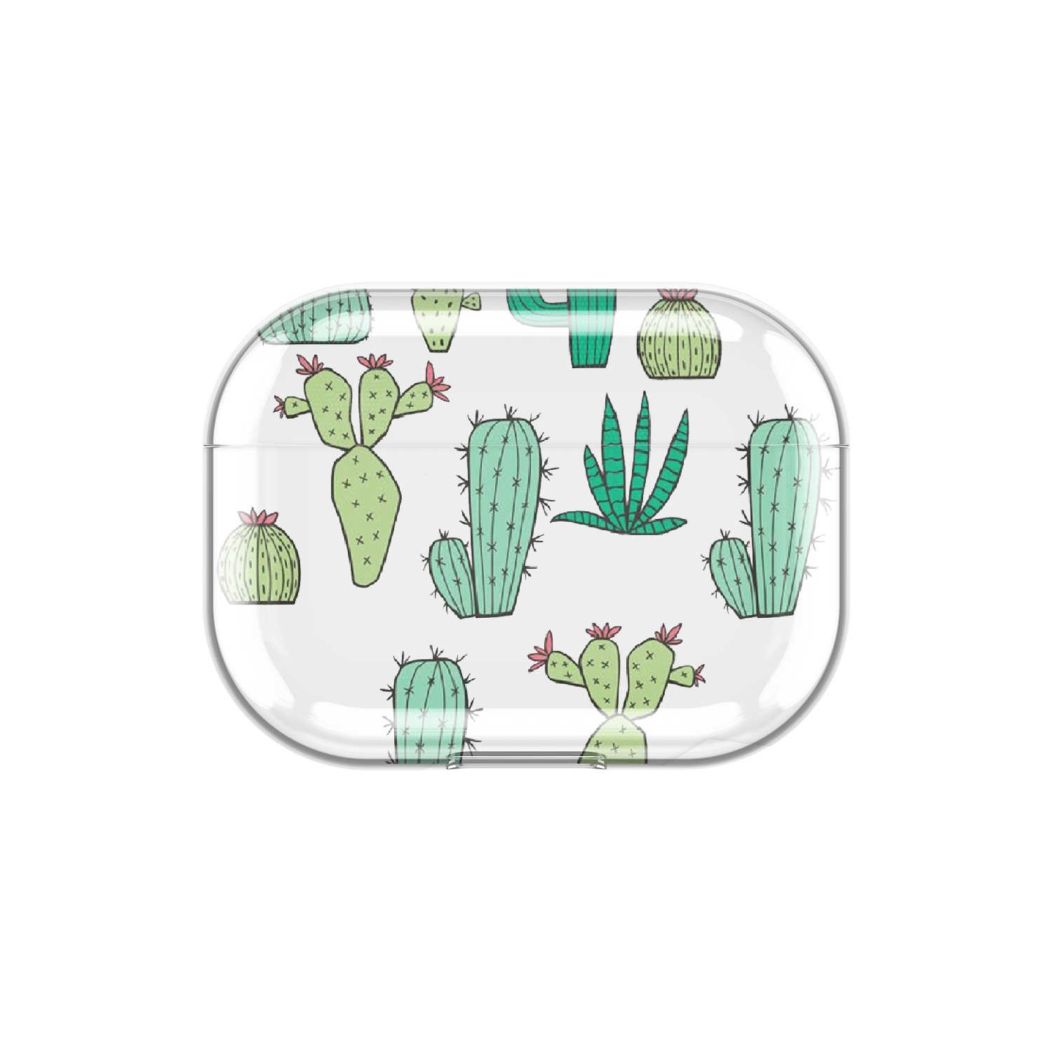 Image of Apfelkiste - AirPods Pro Gummi Schutzhülle Kleiner Grüner Kaktus - Transparent bei Apfelkiste.ch