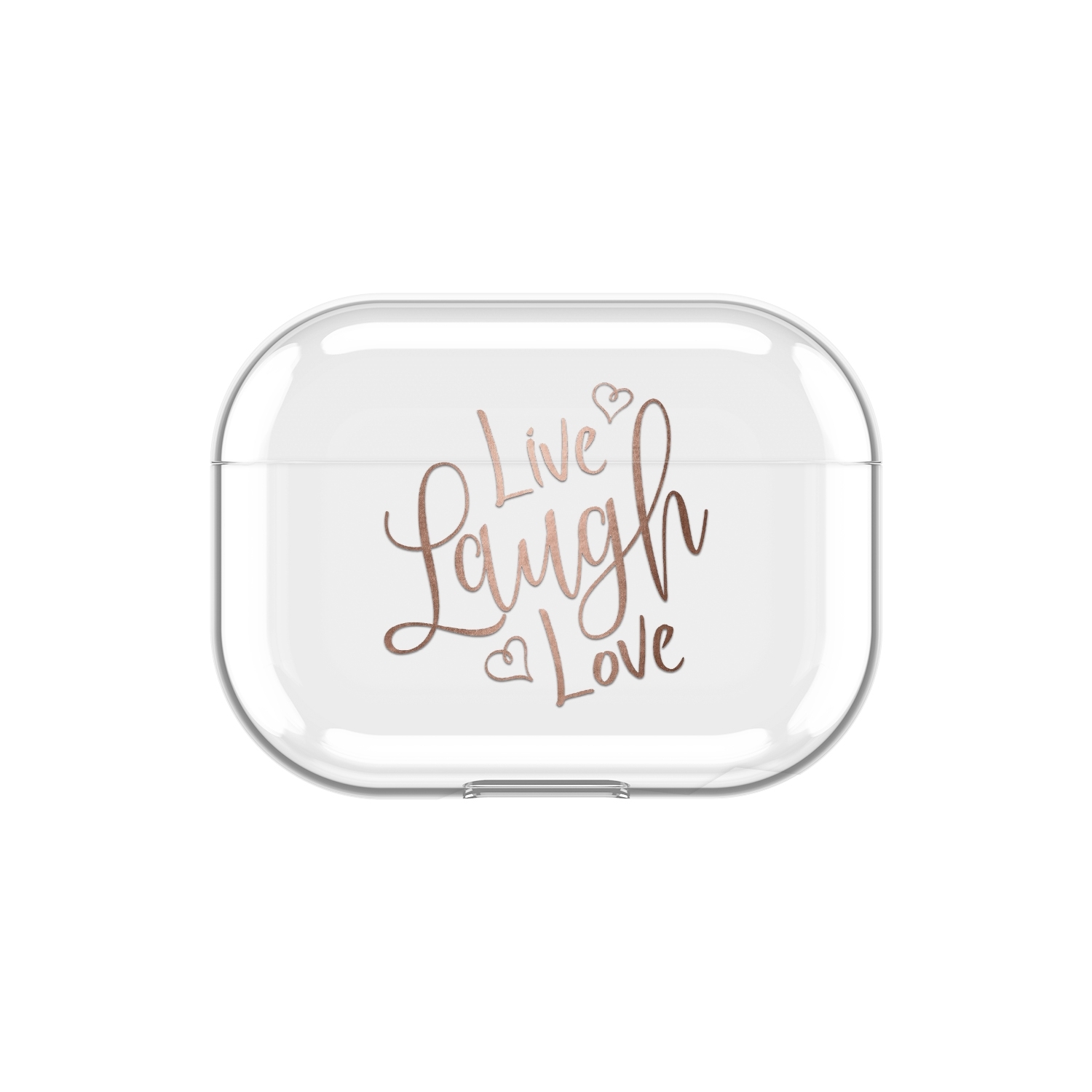 Image of Apfelkiste - AirPods Pro Gummi Schutzhülle Live Laugh Love - Transparent bei Apfelkiste.ch