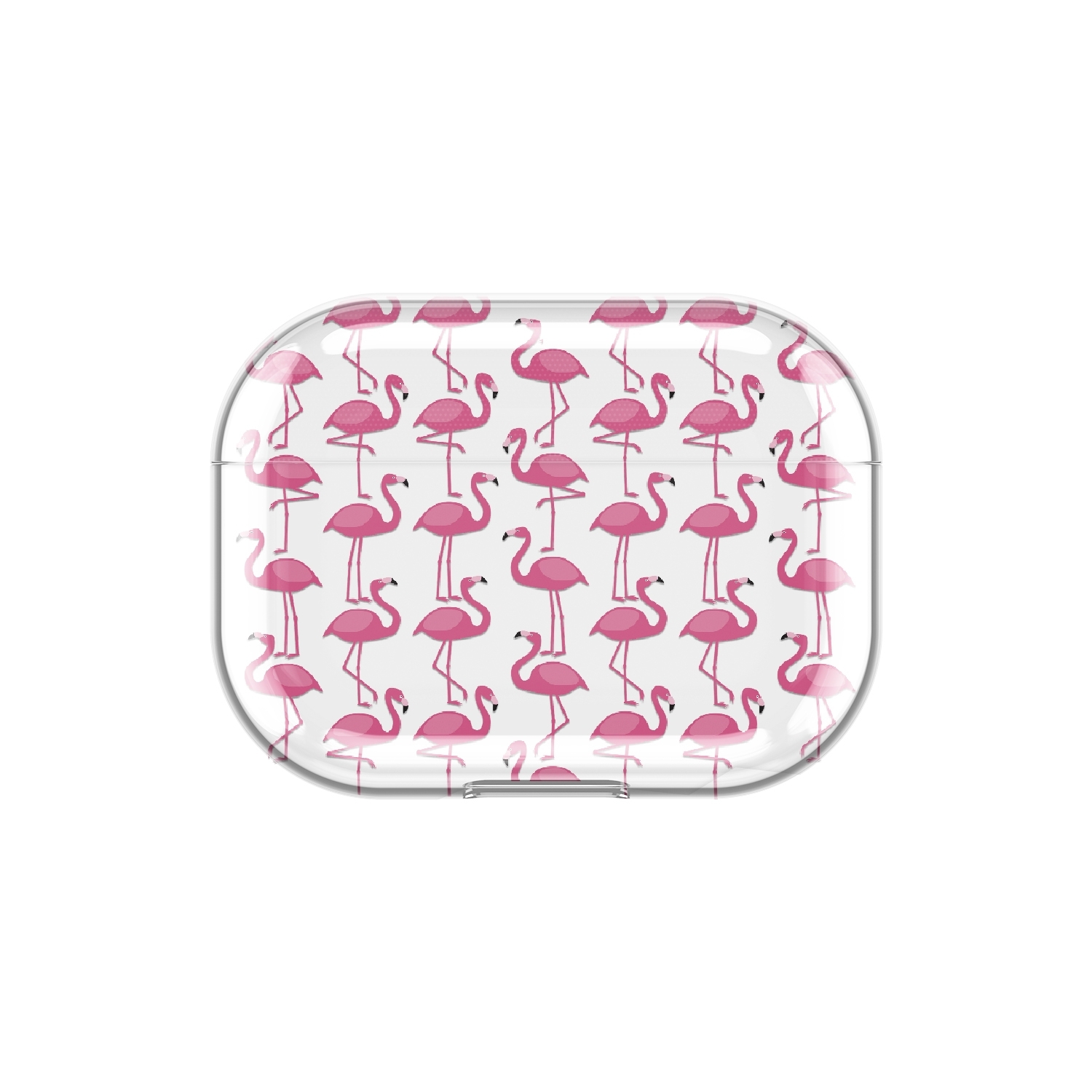 Image of Apfelkiste - AirPods Pro Gummi Schutzhülle Pinke Flamingos - Transparent bei Apfelkiste.ch