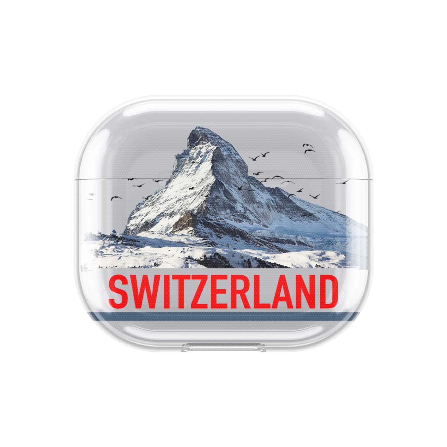 Image of Apfelkiste - AirPods Pro Gummi Schutzhülle Switzerland Matterhorn - Transparent bei Apfelkiste.ch