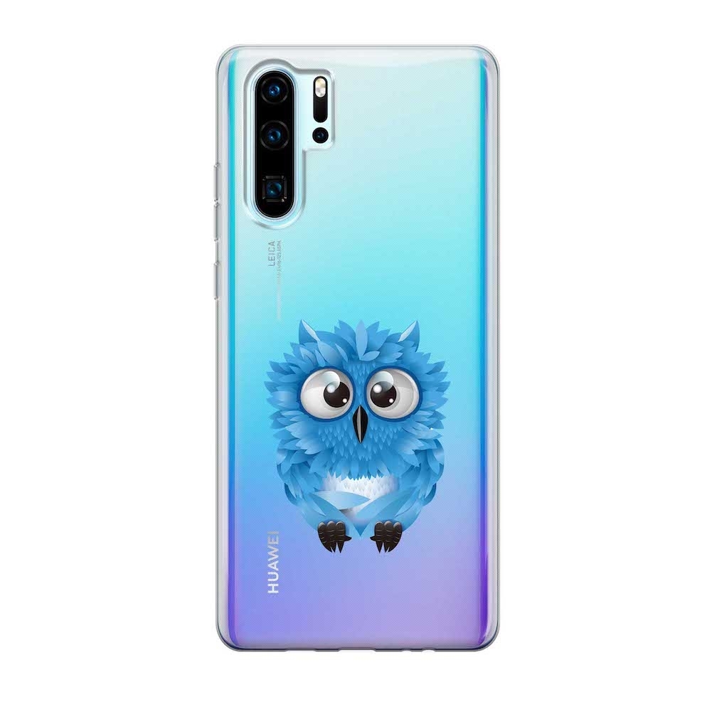 Image of Apfelkiste - Huawei P30 Pro New Edition / P30 Pro Gummi Schutzhülle Süsse Eule - Blau / Transparent bei Apfelkiste.ch