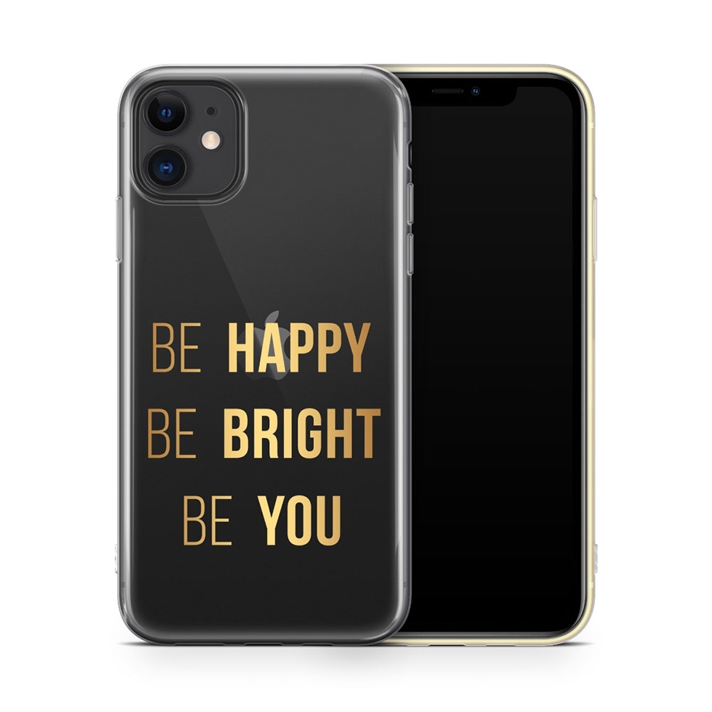 Image of Apfelkiste - iPhone 11 Gummi Schutzhülle Be Happy - Transparent bei Apfelkiste.ch