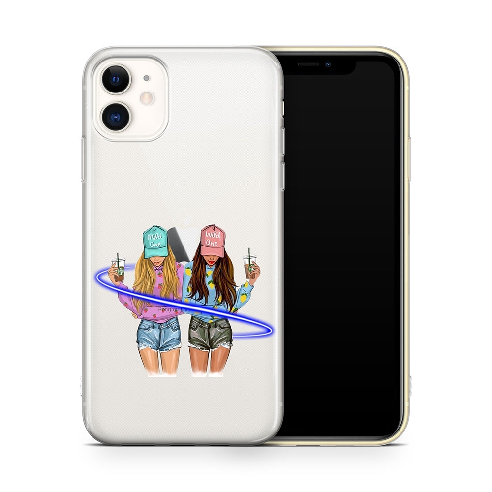 Image of Apfelkiste - iPhone 11 Gummi Schutzhülle Cool Girls - Transparent bei Apfelkiste.ch